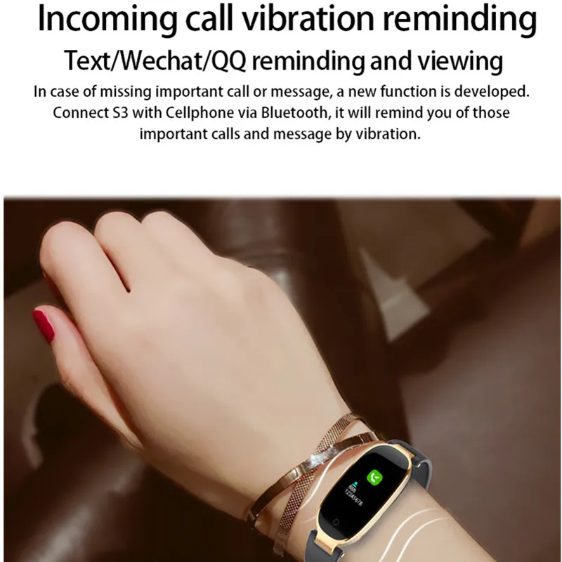 Женские Смарт часы S3 Plus цветной Водонепроницаемый Фитнес трекер с пульсометром