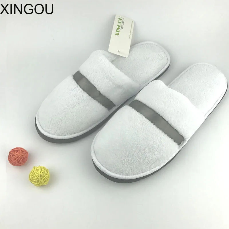 Новинка Фланелевые домашние тапочки женские однотонные Тапочки для гостей