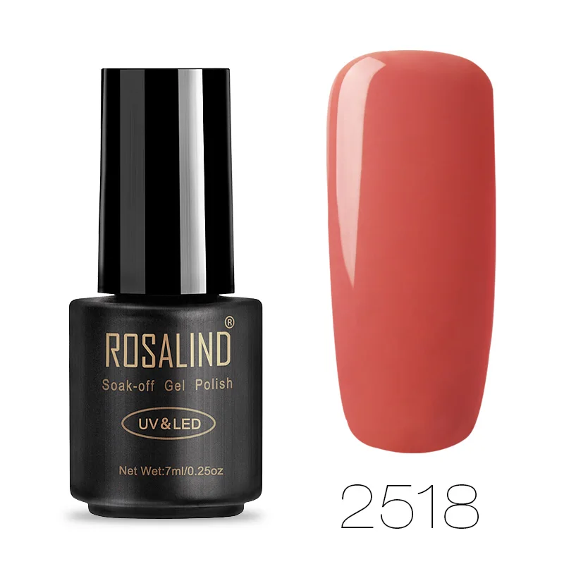 2518 ROSALIND 7 мл Лак для ногтей великолепный цвет Гель-лак для ногтей Vernis полуперманентное верхнее покрытие Базовое покрытие Гель-лак для ногтей Гель-лак - Цвет: 2518