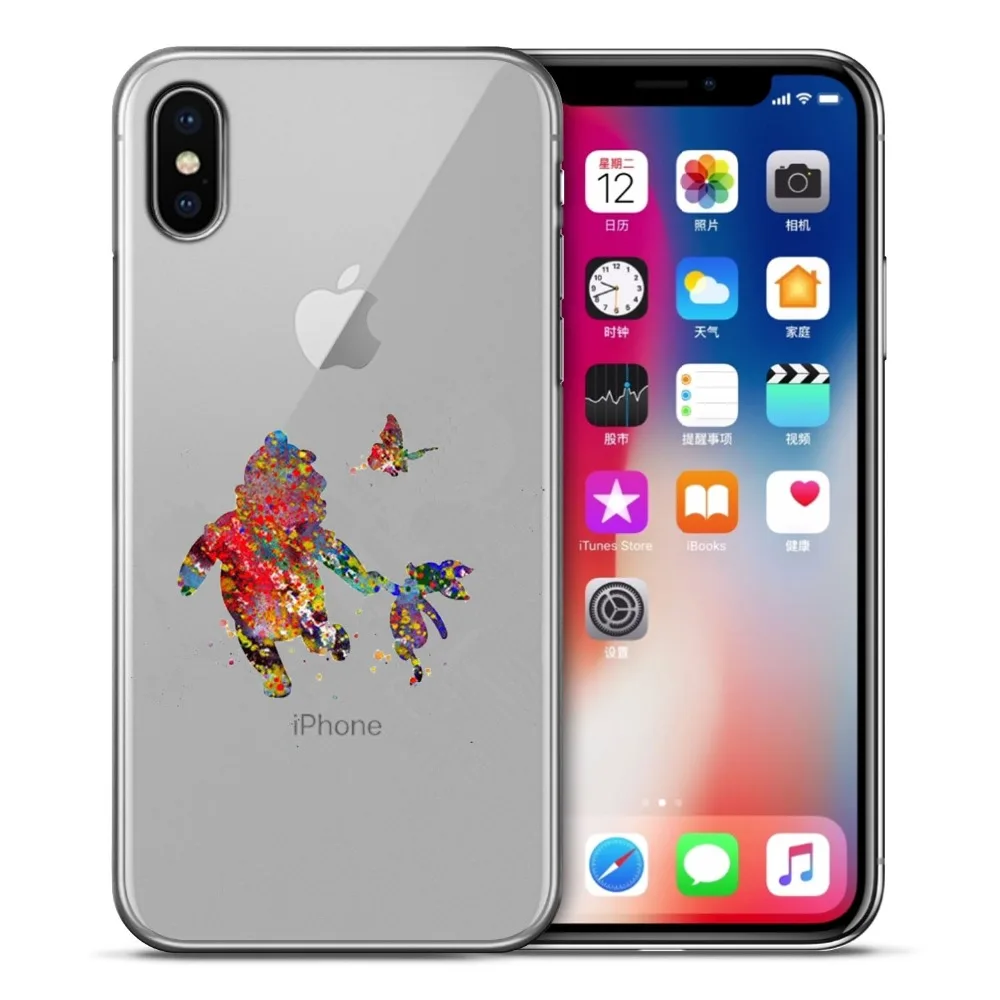 Акварельный Tinkerbell Русалка олень принцесса Мягкий ТПУ силиконовый чехол для iPhone X