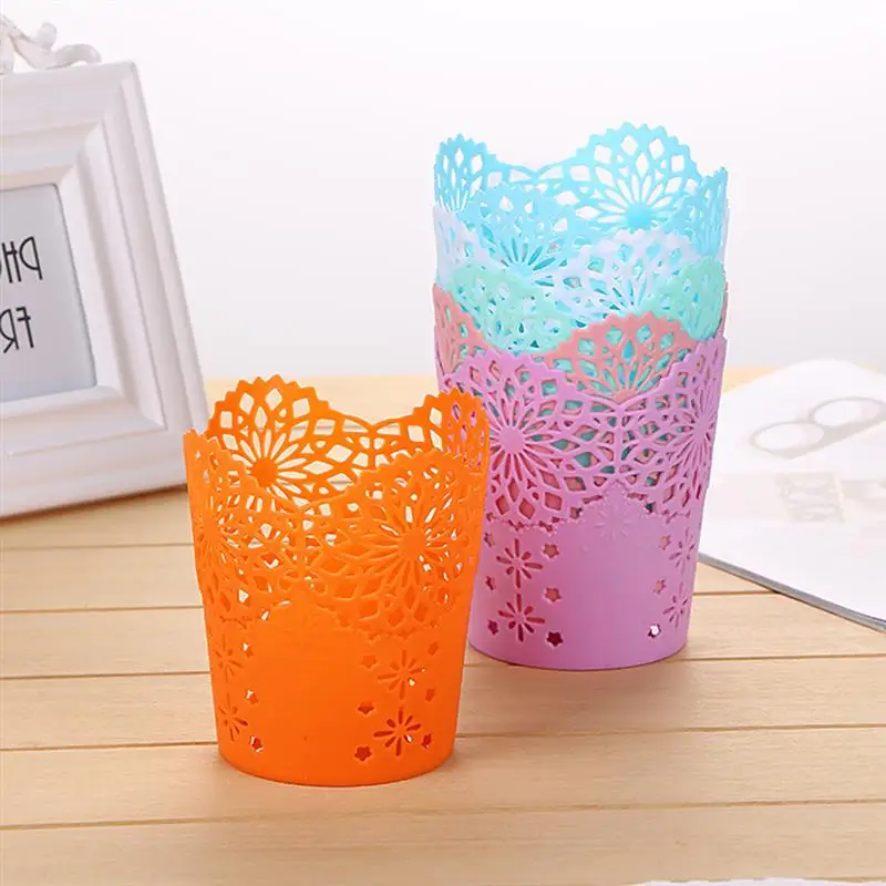 5 шт. корзина для хранения стола Креативная открытая кружевная мусорная школы