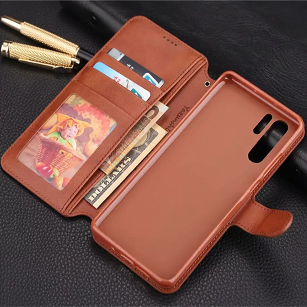 AZNS Genuine Cowhide Leather flip case for Huawei P30 P20 Mate 20 Pro Lite Luxury wallet bag cover with Card slot Magnetic clasp | Мобильные