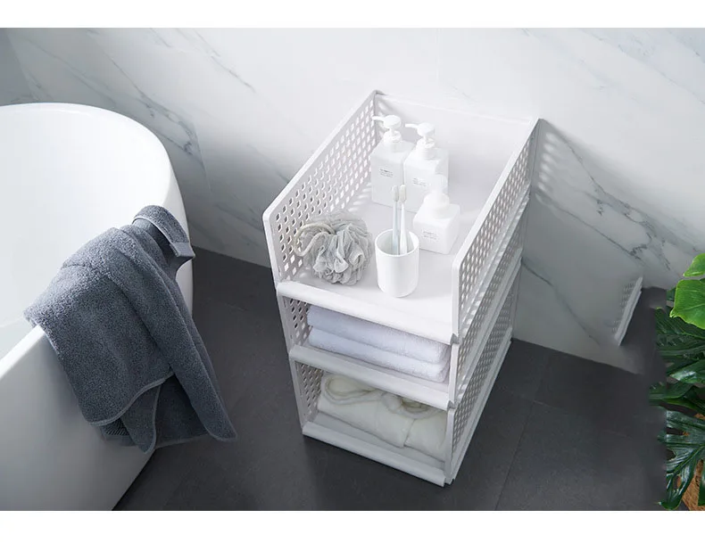 Creative Plastic Hollow Drawer Storage Rack Multi-Function Home Wardrobe Clothing Debris Layered Partition Storage Basket