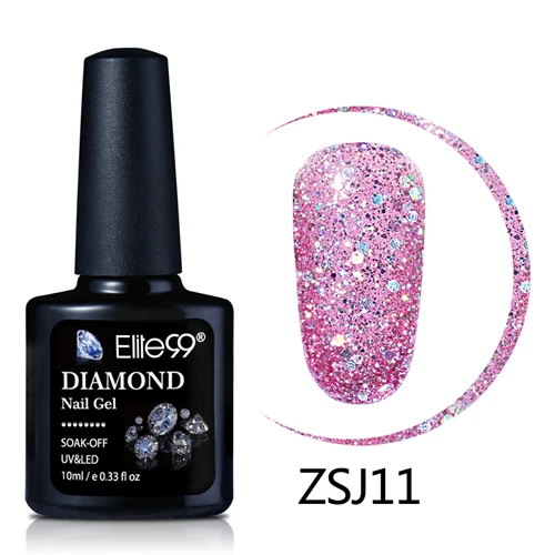 R-zsj11 Elite99 10 мл Diamond Цвет Гель-лак для ногтей, УФ-светодиодный Гель-лак Сияющие Блестки для ногтей гель для ногтей, длительного действия, основа, лаки для полировки - Цвет: R-zsj11