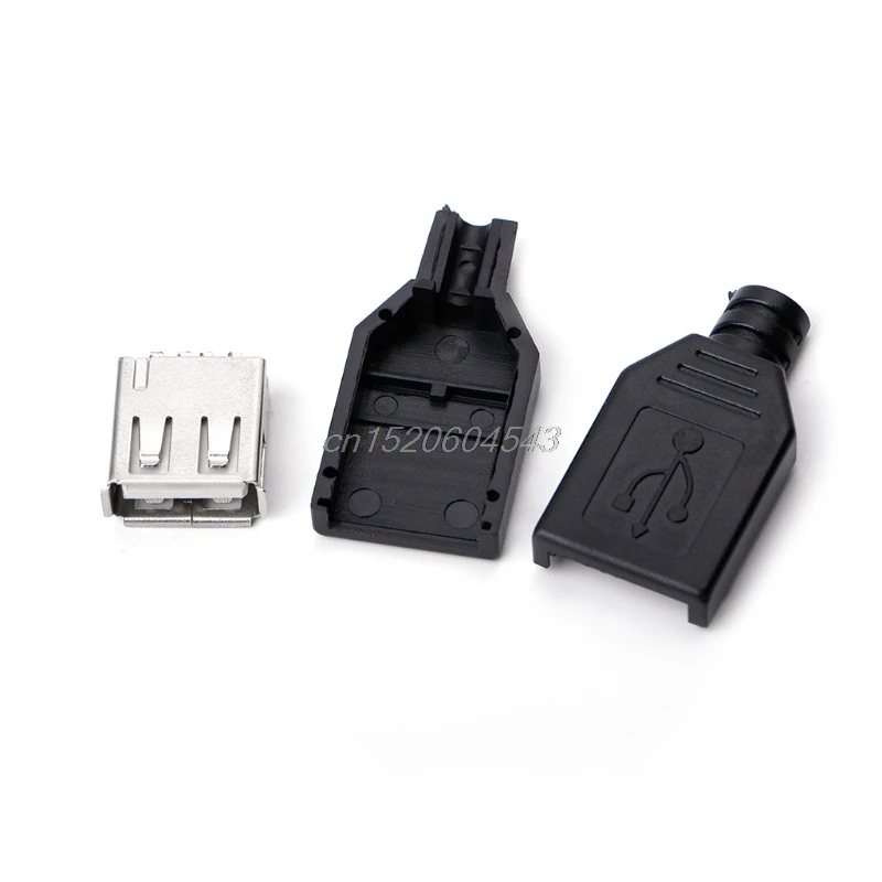 10 комплектов USB 4-контактный разъем типа A с черной пластиковой крышкой R06 оптовая