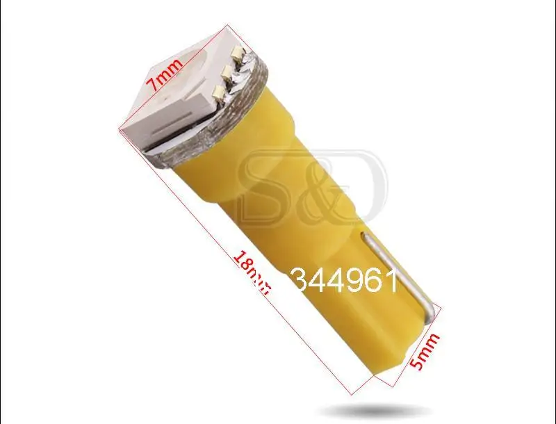 T5 1 SMD 5050 желтый светодиодный Автомобильная лампочка лампа внутреннего освещения