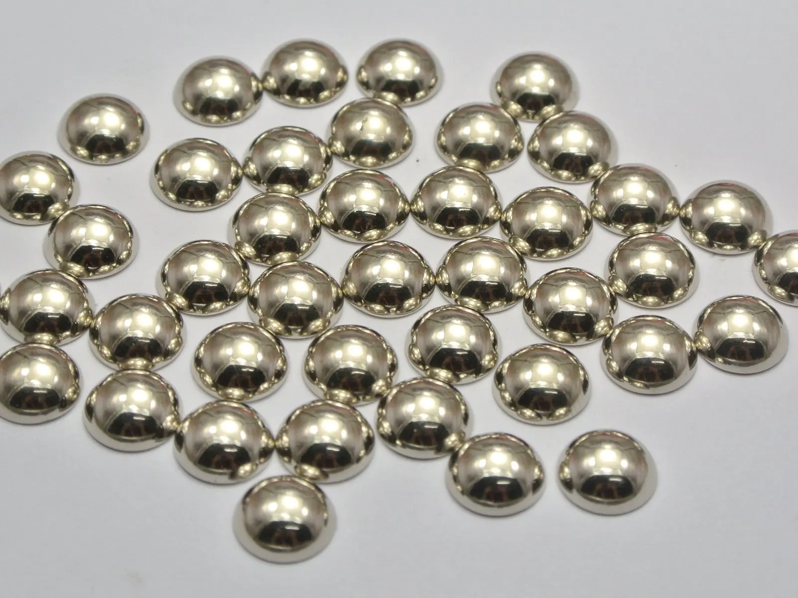 200 Серебристые цветные металлические акриловые круглые куполообразные шпильки 10