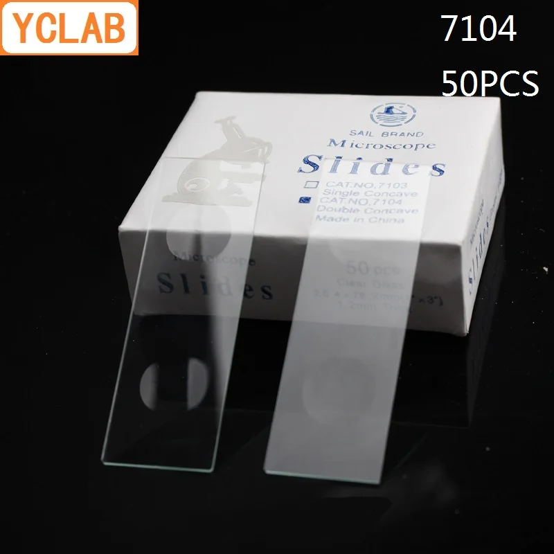 YCLAB 50 шт. 7104 микроскопы двойные вогнутые прозрачные стеклянные заземляющие края