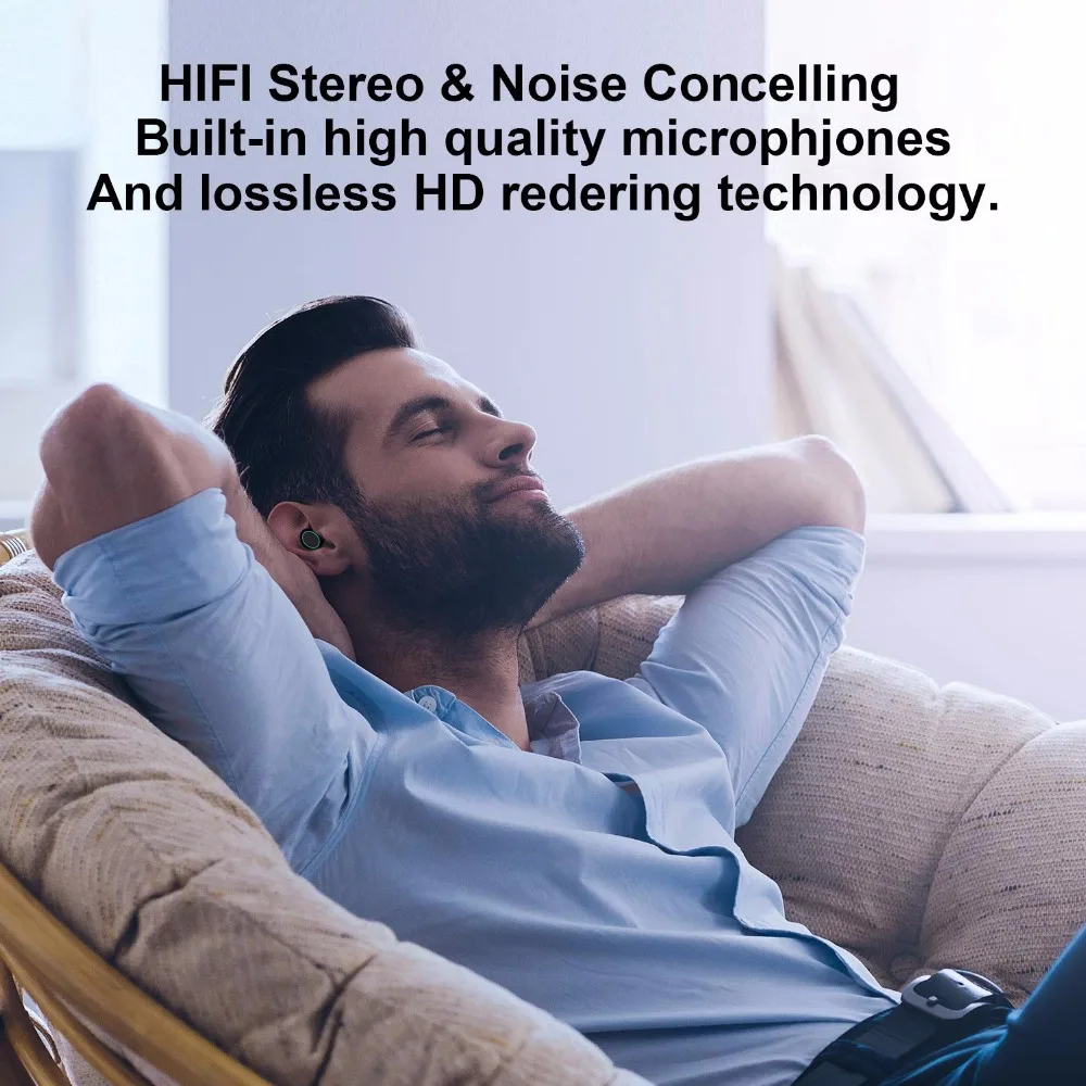 Настоящие беспроводные наушники Bluetooth 5,0 IPX7 водонепроницаемые Hi-Fi стерео наушники с шумоподавлением спортивные беспроводные Bluetooth наушники