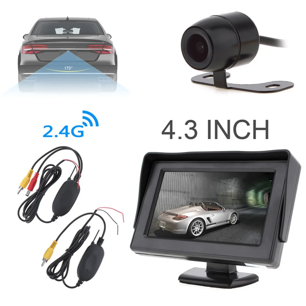Автомобильный монитор с разрешением 12 в 4 3 дюйма HD 480x234 TFT LCD беспроводным
