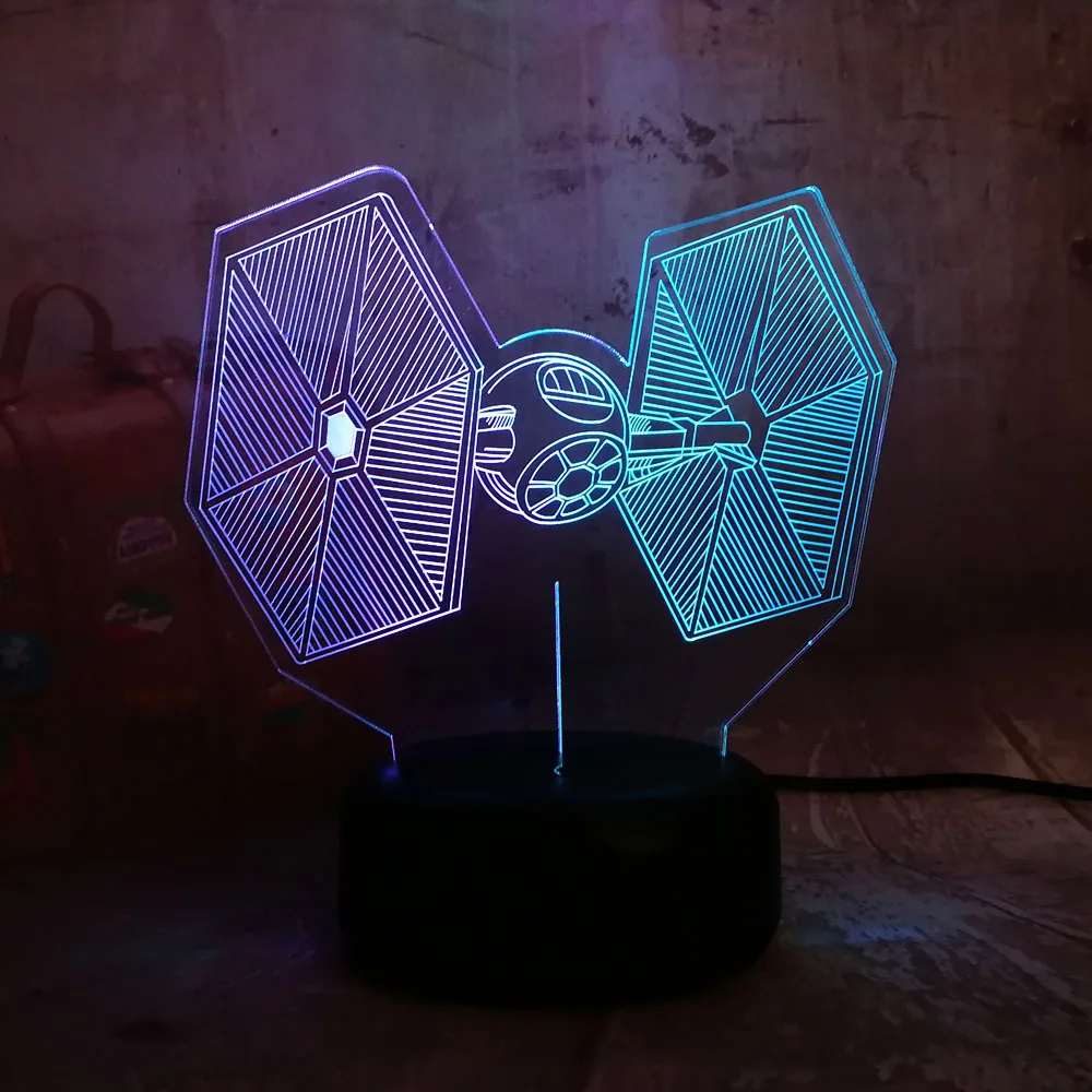 Новинка Звездные войны истребитель TIE RGB 3D светодиодный 7 смешанных двойной Цвет
