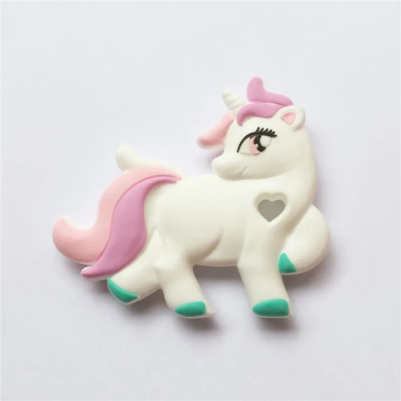 

Chenkai 50PCS BPA Free New Silicone Unicorn Teether Baby Shower Pacifier Dummy Pendant Nursing DIY Sensory Toy Accessories
