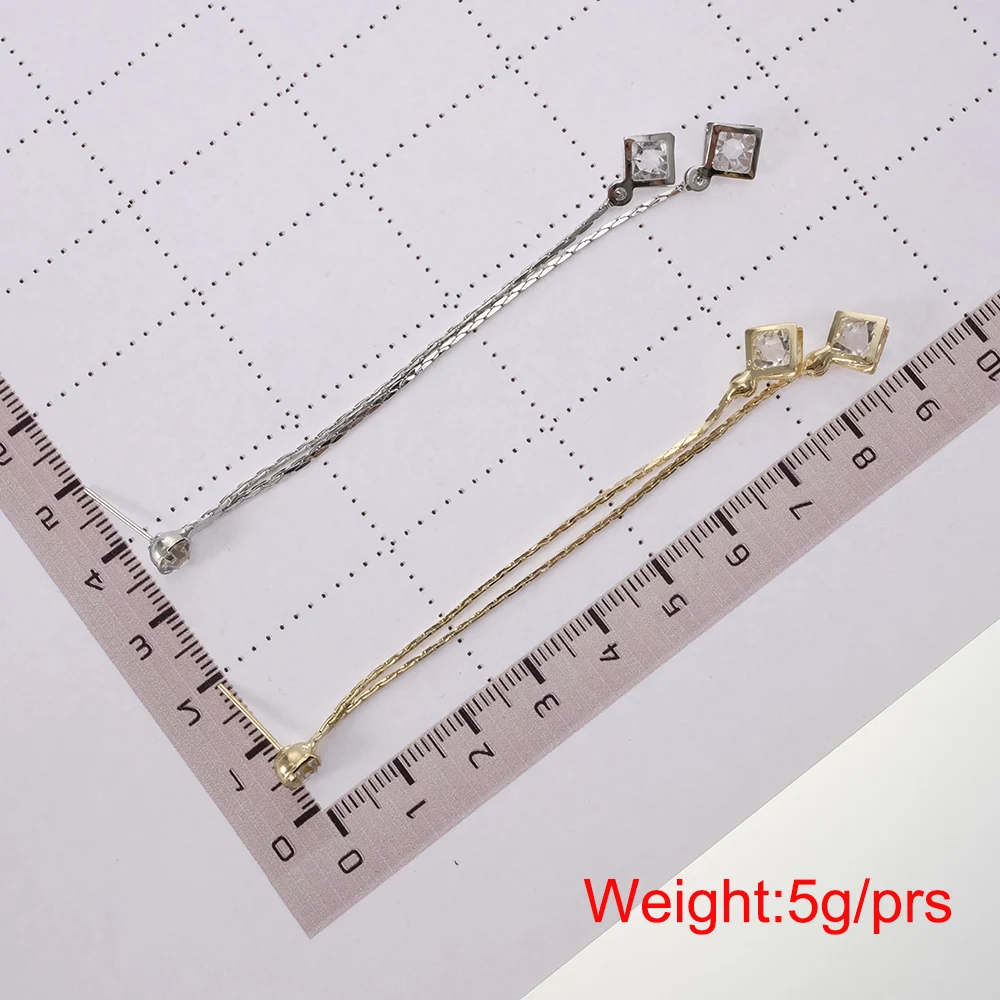Square Gold Silver Color long Dangle Tassel Earring Stainless Steel Needle Rhinestone Women Ear Jewelry | Украшения и аксессуары