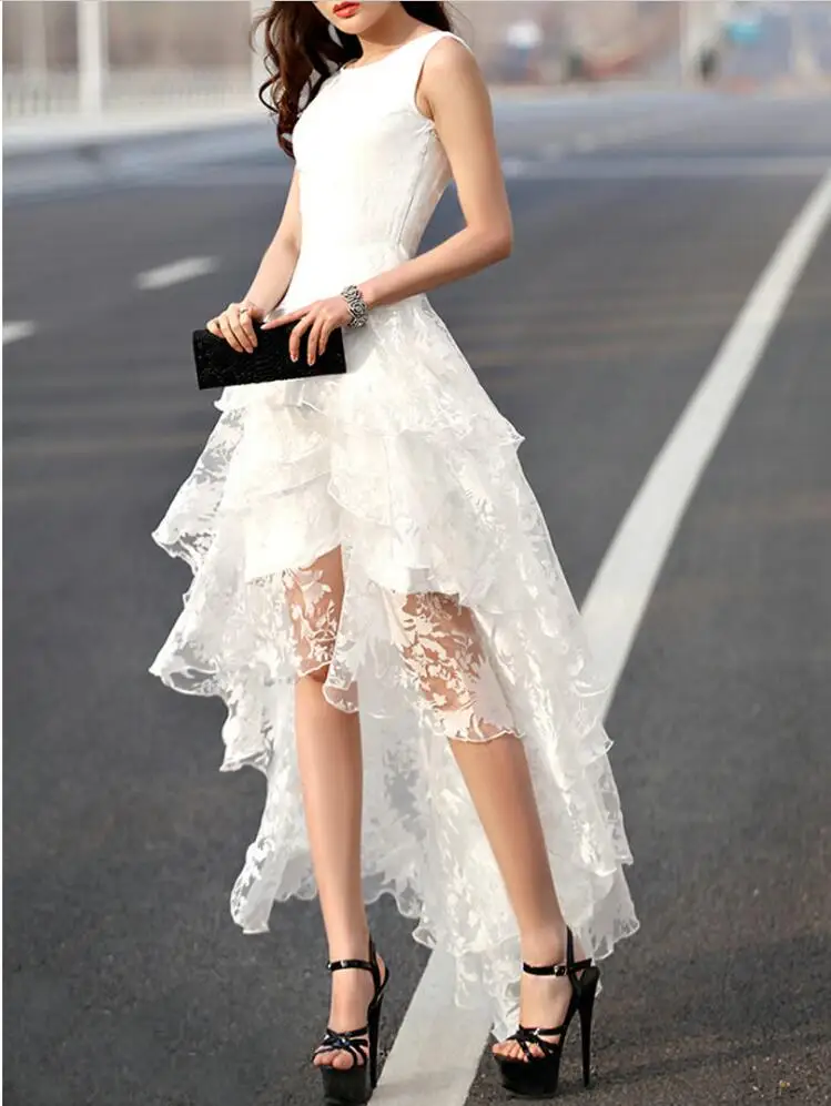 2017 летнее платье из органзы женское белое нестандартное женские Сексуальные