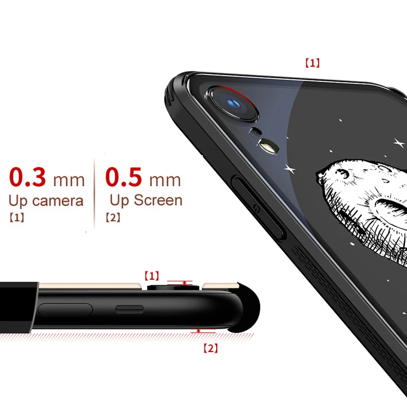 Чехол из закаленного стекла для iPhone X XR 7 8 plus 6d взрывозащищенный прозрачный