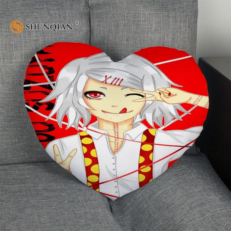 

Custom Pillowcase Cover tokyo ghoul Heart Shape zipper Pillow Cover Best Gift Size 41x36cm,47x42cm