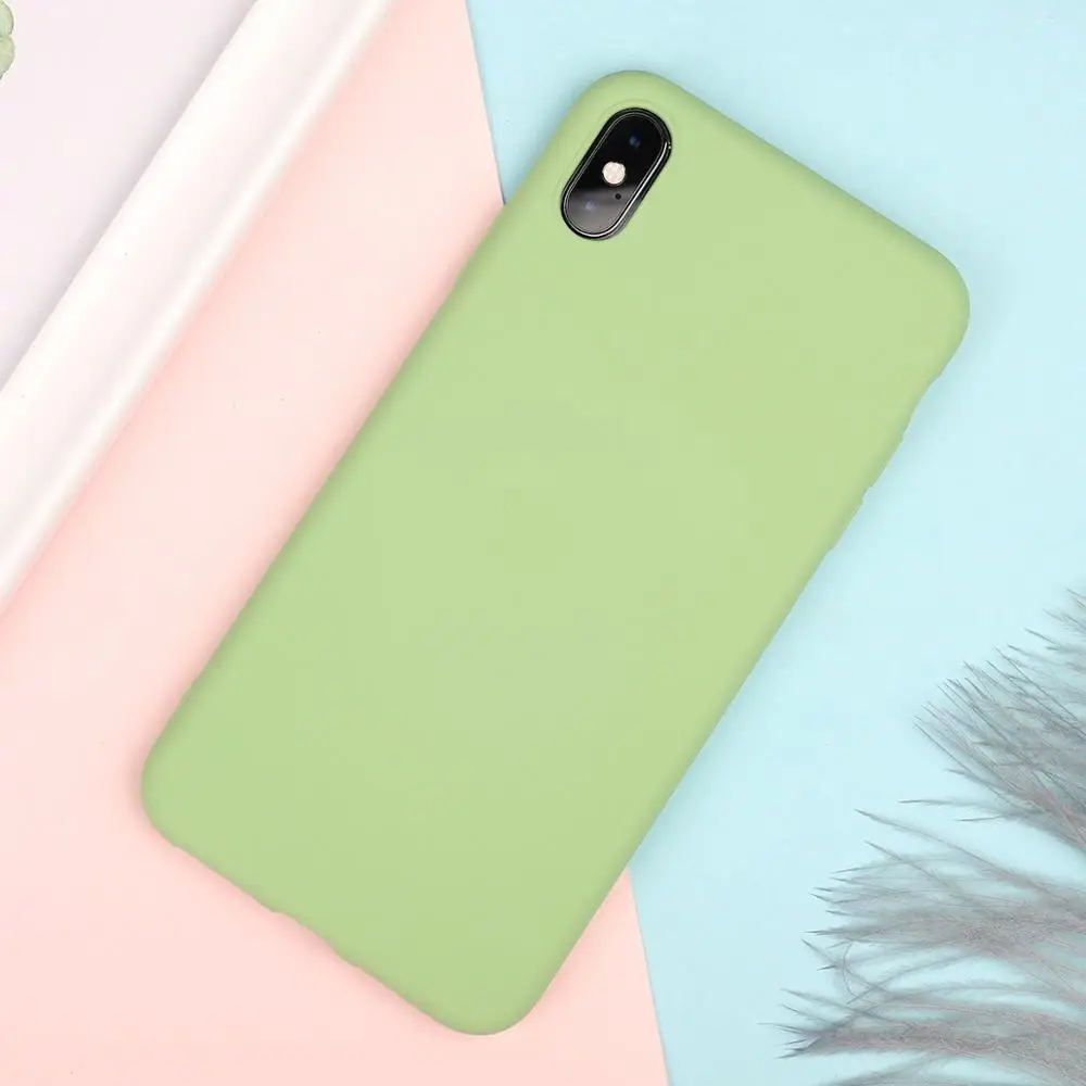 Matcha Green Мягкий силиконовый ультра-тонкий для iPhone 11 11pro 11 pro max все включено чехол для телефона для iPhone X Max XS XR - Цвет: Matcha Green
