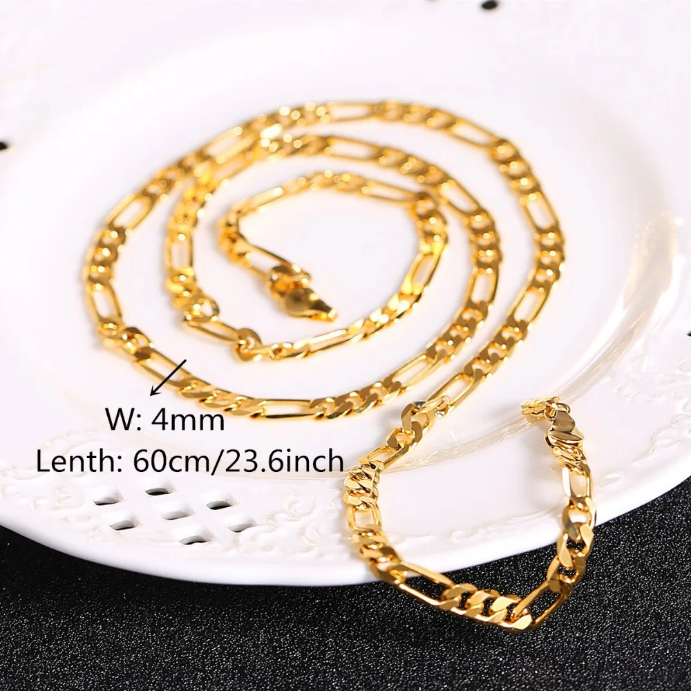 Цепочка из звеньев 24 каратного золота мужское ожерелье с лобстером модное