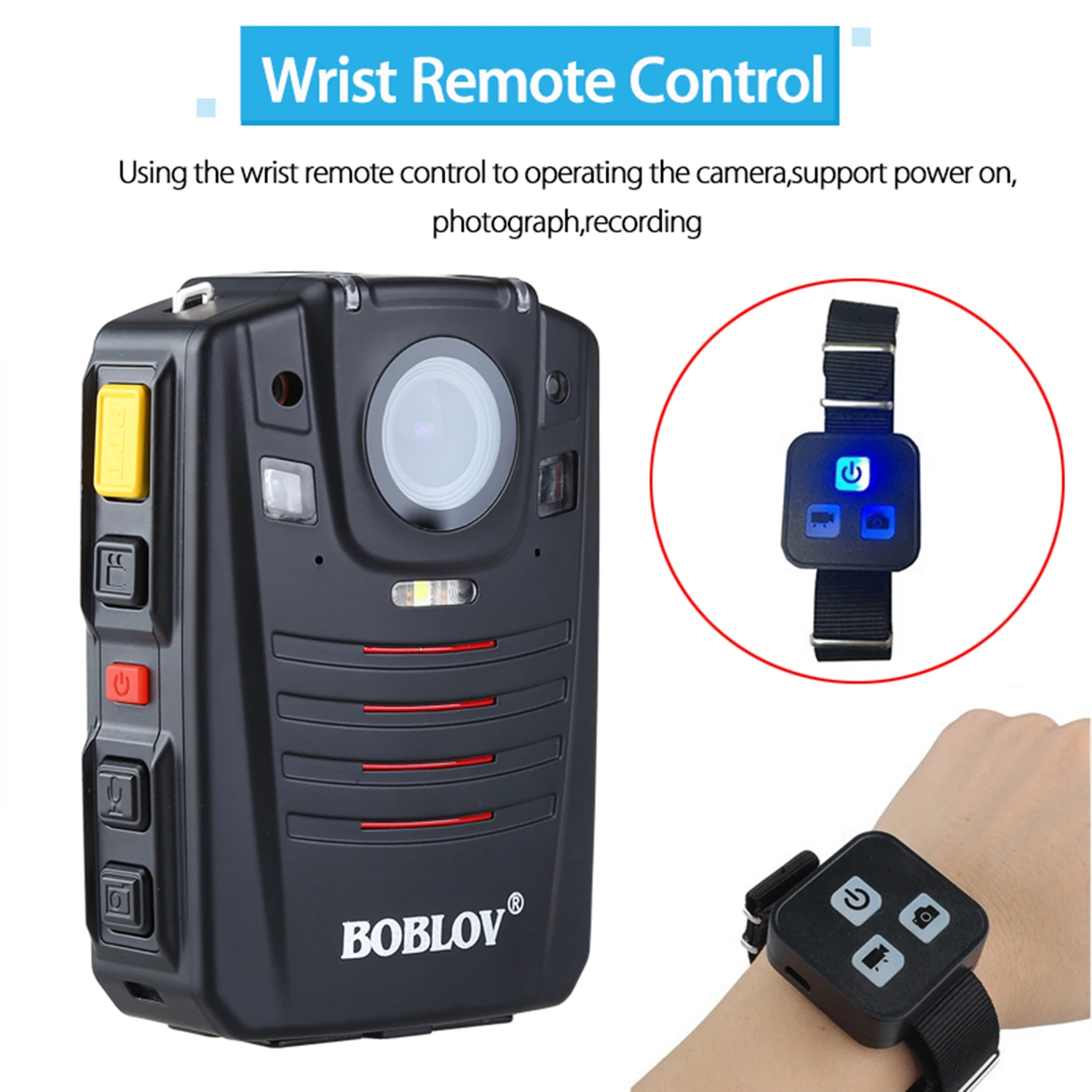 BOBLOV HD66-07 1296P 128GB Ambarella A7 Body камера Аудио Видео рекордер 2,0 lcd ночное видение полицейская камера gps Пульт дистанционного управления