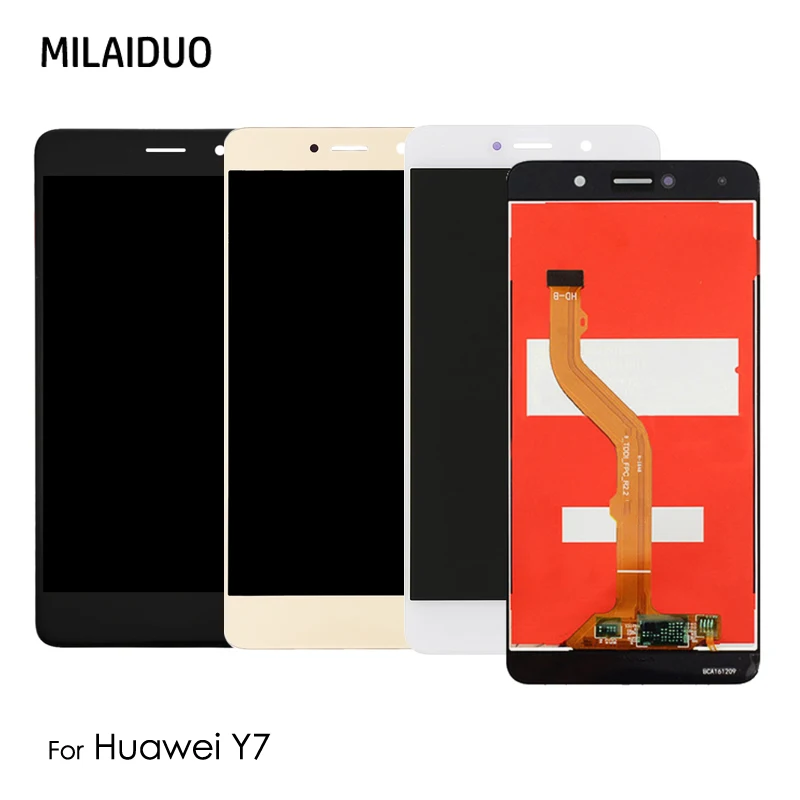 ЖК дисплей для Huawei Y7 сенсорный экран дигитайзер панель в сборе Замена Черный