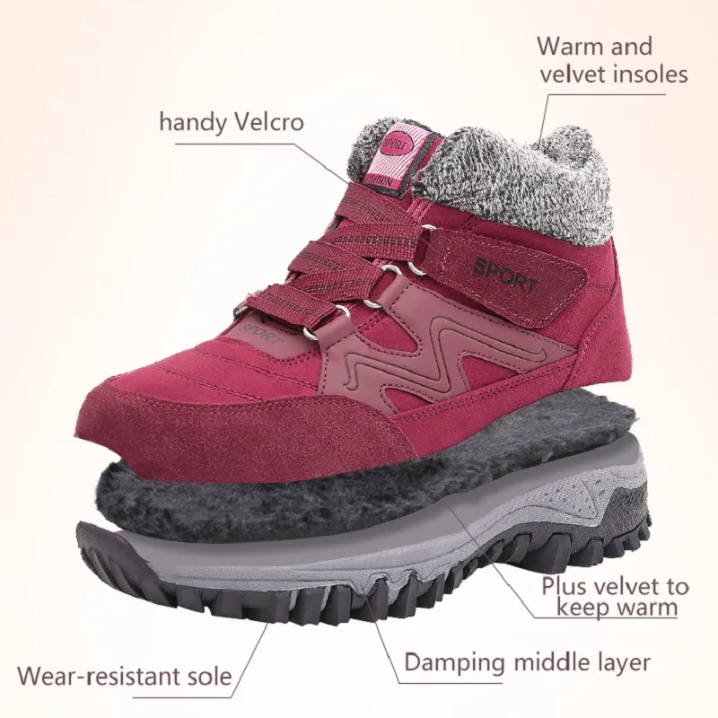 DAIBU/зимние сапоги для пожилых людей зимняя короткая плюшевая Толстая теплая