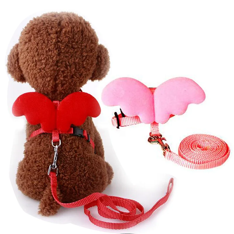 Luxury Angel Wings Dog Harness and Leash Set Design Nylon Chest Strap Lead Leashes For Small Dogs Walking Jogging 20E | Дом и сад