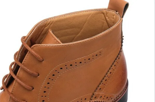 Ботинки мартинсы мужские кожаные деловые полусапожки на шнуровке броги для