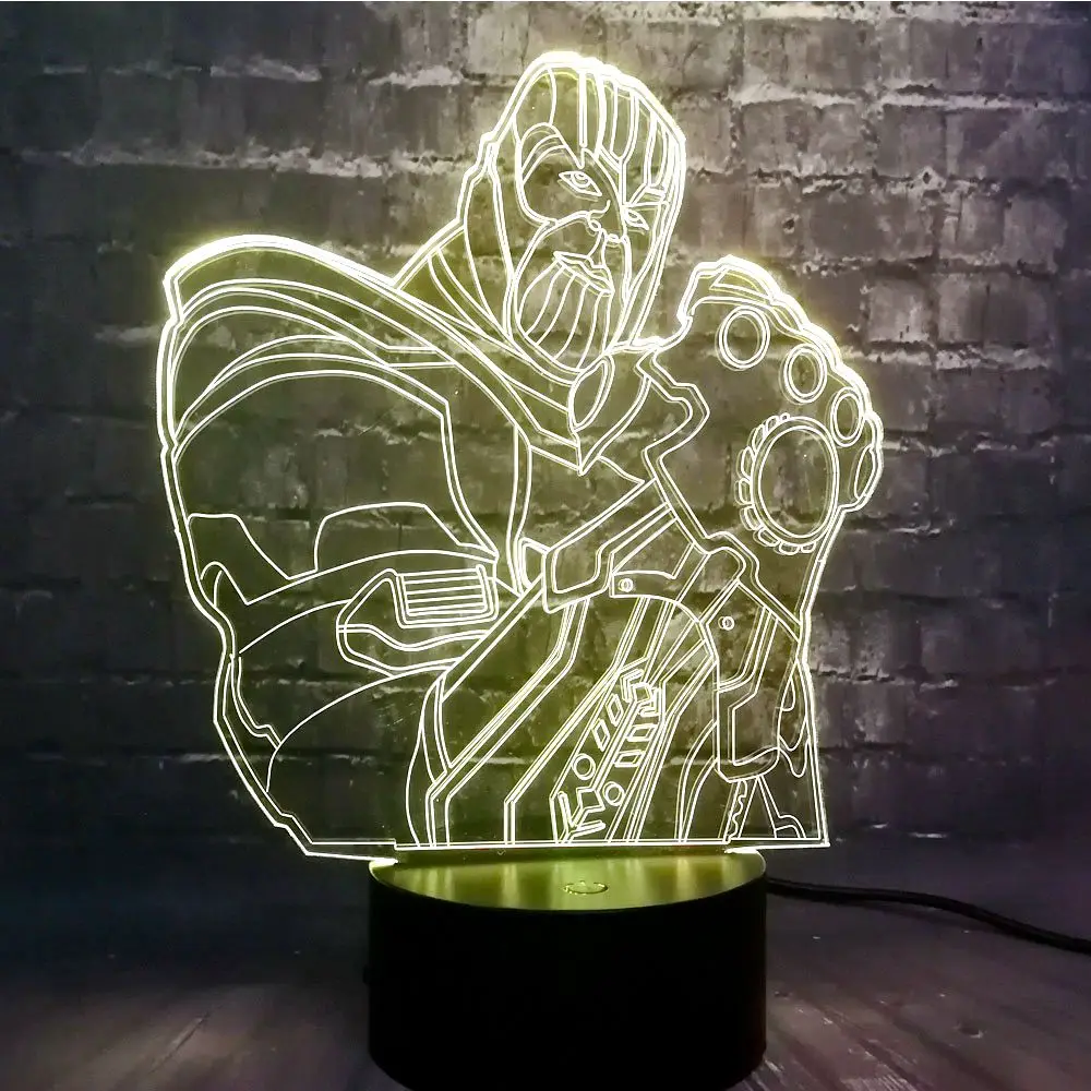 Креативный Lava фильм «мстители» Marvel Super Hero Thanos Body светодиодный Декор для комнаты мальчика 7 цветов USB зарядка Ночник подарок для друга