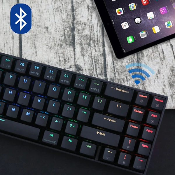 RK71 механическая клавиатура RGB с подсветкой 71 клавиша маленькая компактная игровая клавиатура Проводная/Беспроводная Bluetooth мини Портативная клавиатура