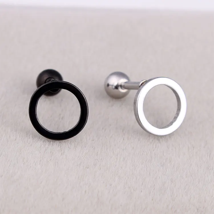 Серьги гвоздики геометрической формы из нержавеющей стали золотого и черного