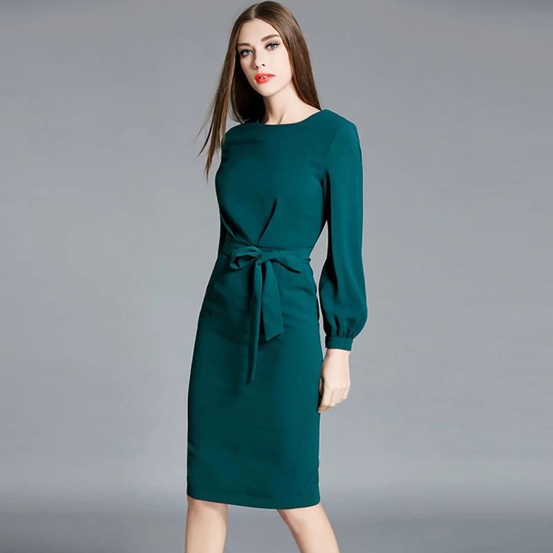 Высокое качество новинка 2016 подиумное осеннее платье женское элегантное