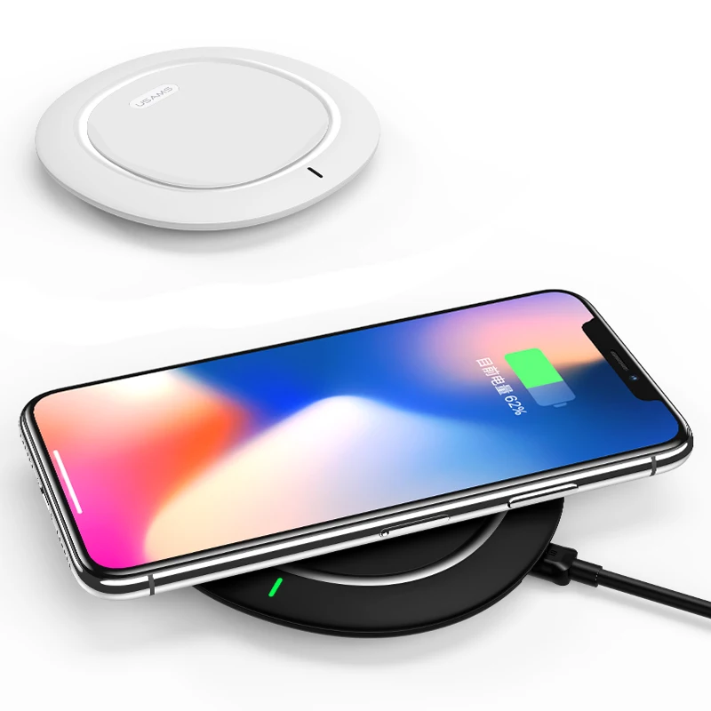 Оригинальное Беспроводное зарядное устройство USAMS Qi для iPhone X 8 Plus Samsung Galaxy S8/S8 +/S7