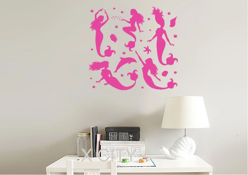 Наклейка на стену с изображением морских ракушек русалки Морской Декор