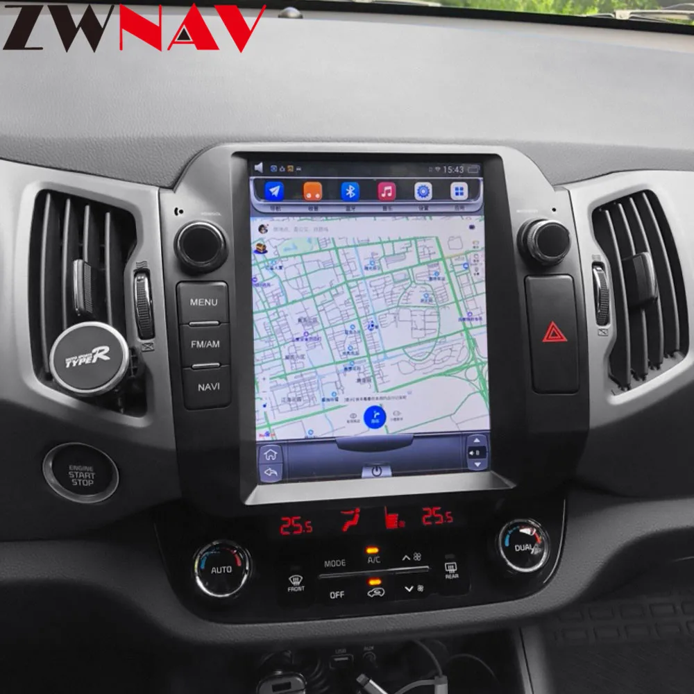 Android 7,1 Тесла экран 10," автомобильный стерео для Kia Sportage R 2010- автоматическое радио GPS навигация видео мультимедийная Главная панель