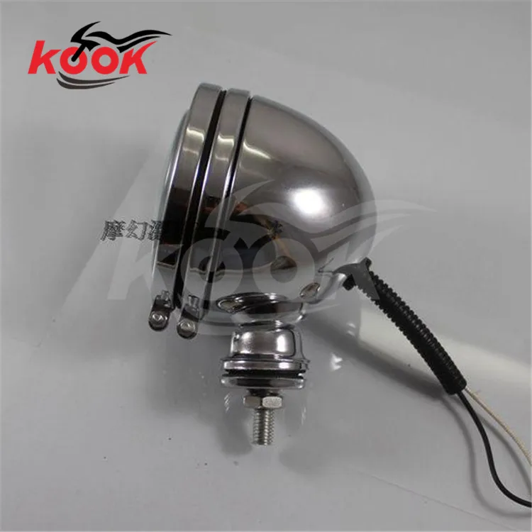 Фара мотоциклетная в винтажном стиле хром прозрачная белая для Harley Davidson Chopper Bobber