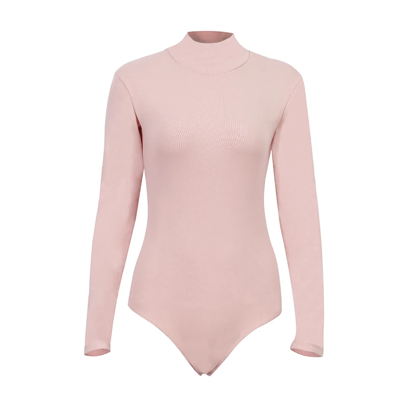 Beige WIXRA, базовая водолазка, боди для женщин, боди, Feminino, Celmia, сексуальный комбинезон,, комбинезон, длинный рукав, блузка, бодикон, комбинезон - Цвет: Beige