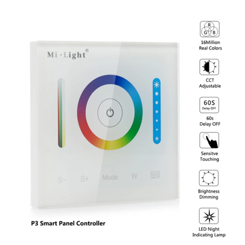 Milight Smart LED Panel Controller P1 P2 P3 Color Temperature Dimmer RGB CCT Wall Mounted Touch Switch | Освещение