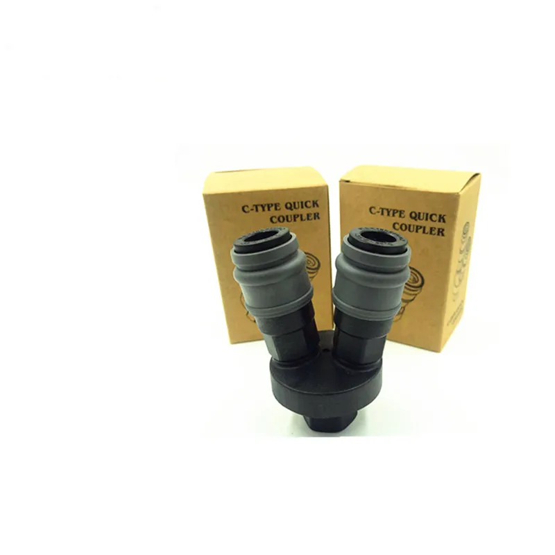 

10pcs Self-locking Pneumatic Tools Fittings Engineering Plastic Steel C Type Quick Connector Two-way with Stainless Ball