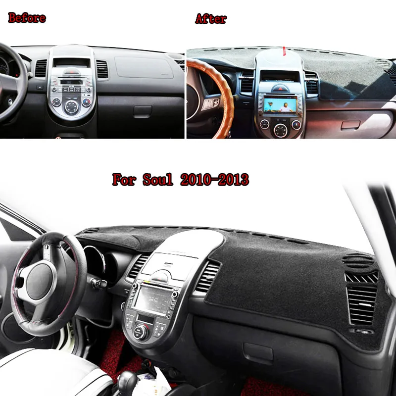 Для Kia Sorento 2010 2011 2012 2013 приборной панели автомобиля тире крышка коврик коврики