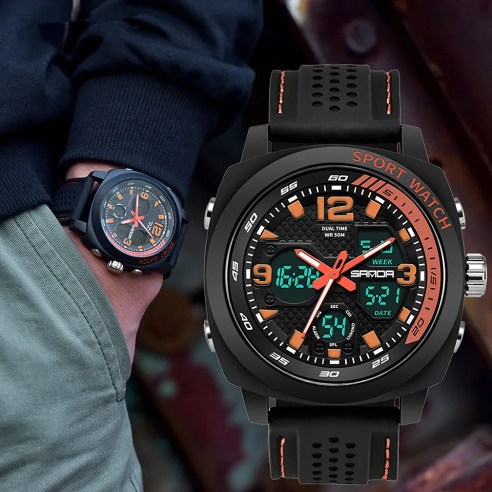 Мужские модные часы, роскошный бренд, reloj, новые часы, Hour relogio, Saat, часы, мужские часы, женские, montre homme, relogio, цифровые# F
