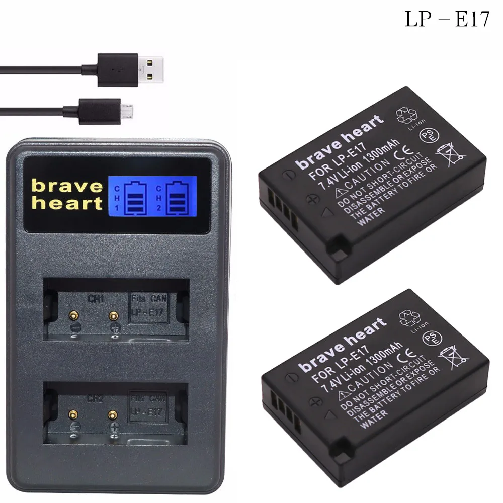 2x bateria LP-E17 Батарея пакет LP E17 lpe17 батареи для Canon LP-E17 EOS Rebel T6i 750D T6s 760D M3 T6s 8000D Kis аксессуары