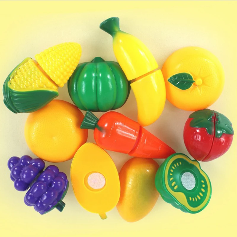 6 шт./партия Пластик Кухня Еда фрукты овощи Резка дети Ролевые Игры развивающие