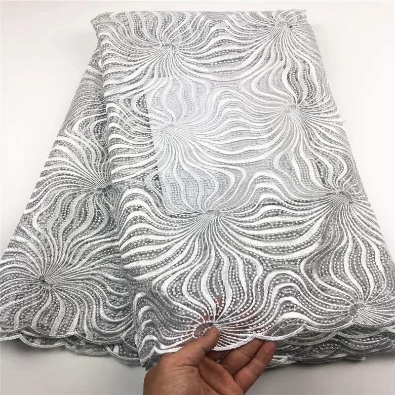 Best Quality Red African Tulle Lace Fabric High Embroidery French Net Mesh 2019 Nigeria For Wedding Party CHYF4 (2) | Дом и сад