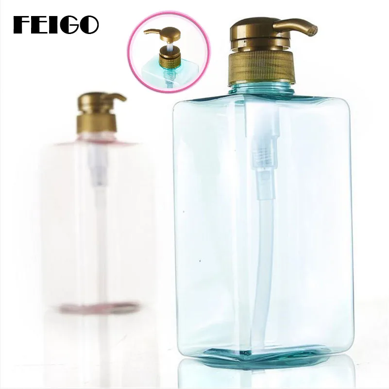 

FEIGO 600ml Simple Press Style Portable Soap Dispenser Durable Bathroom Liquid Soap Bottle Travel Cosmetic Liquid Bottles F573