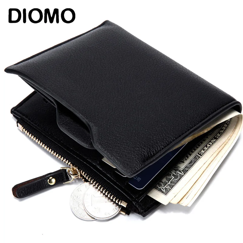 DIOMO RFID кошелек с защитой от кражи и сканирования PU для мужчин маленький кредитный - Фото №1