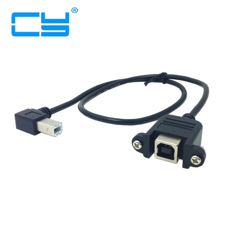 Удлинительный кабель с винтами для панельного крепления 90 градусов левый угол USB