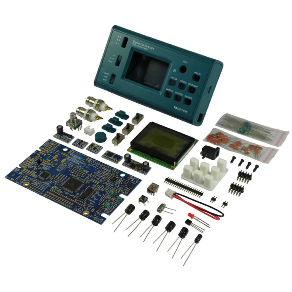 

DSO068 Oscilloscope Digital Storage Oscilloscope DIY Kit Disassembled Parts with LCD 20MHz Probe Teaching Set