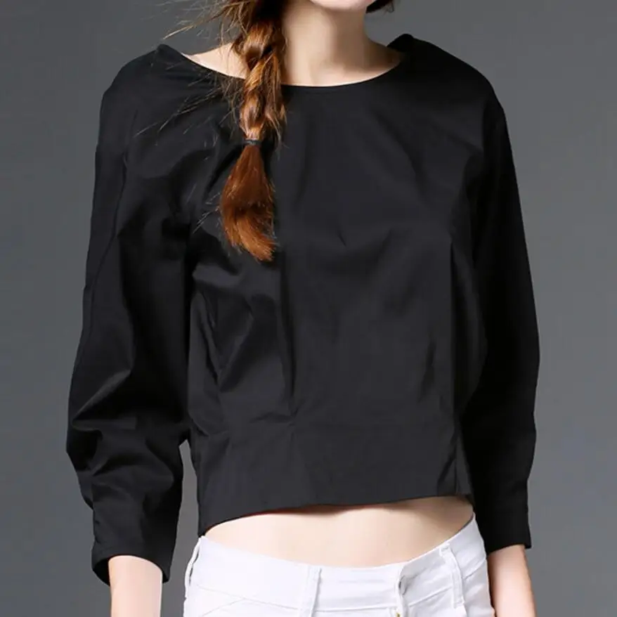 Женский укороченный топ из хлопка на молнии сзади модная новинка плиссированная