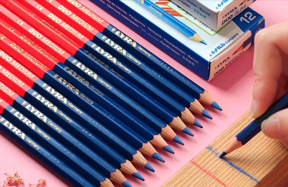 12 шт./компл. двойная головка сине красный карандаш маркер для деревообработки