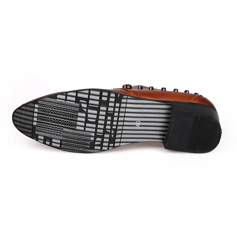 

Skull Rivets Alligator Leather Shoes Men Oxfords Shoes For Men Dress Shoes Lace Up Brown Black